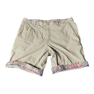 Robert Graham Mens Classic Fit Size 38 Seersucker Paisley White‎ Stripe Shorts
